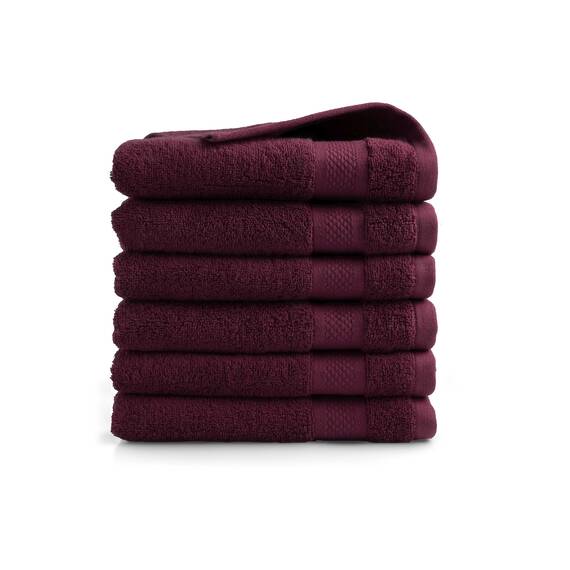 DoubleDry Große Handtücher Set 6-70 X 140cm, Flauschige Badehandtücher, Duschhandtücher aus 100% Baumwolle (Oeko-TEX MIG Certified)- 500 g/m², Große Handtücher für Bad und Dusche - Bordeaux