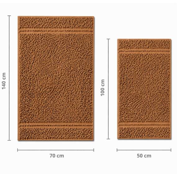 TRAMAS+ 4er-Set Premium 700 g Handtücher, 100% Baumwolle, 2 Handtücher 50x100 cm und 2 Badetücher 70x140 cm, extra weich, schnelltrocknend und sehr saugfähig - Ocker