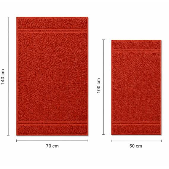 TRAMAS+ 4er-Set Premium Handtücher 700 g, 100% Baumwolle, 2 Handtücher 50x100 cm und 2 Badetücher 70x140 cm, extra weich, schnelltrocknend und sehr saugfähig - Fliesen