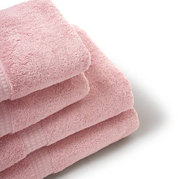 TRAMAS+ 4er-Set Premium 700 g Handtücher, 100% Baumwolle, 2 Handtücher 50x100 cm und 2 Badetücher 70x140 cm, extra weich, schnelltrocknend und sehr saugfähig - Hellrosa
