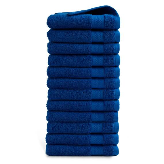 DoubleDry Handtücher Set 12-50 X 100 cm, Flauschige Badehandtücher, Duschhandtücher aus 100% Baumwolle (Oeko-TEX MIG Certified)- 500 g/m², Handtücher für Fitnessstudio, Spa (Klassisches Blau)