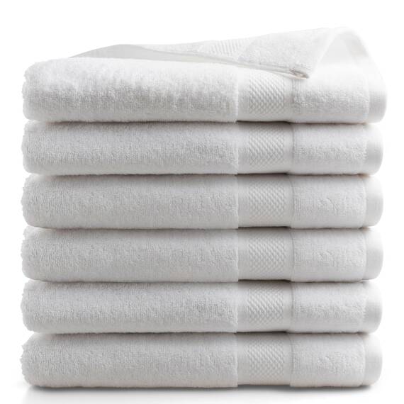 DoubleDry Große Handtücher Set 6-70 X 140cm, Flauschige Badehandtücher, Duschhandtücher aus 100% Baumwolle (Oeko-TEX MIG Certified)- 500 g/m², Große Handtücher für Bad und Dusche - Weiß