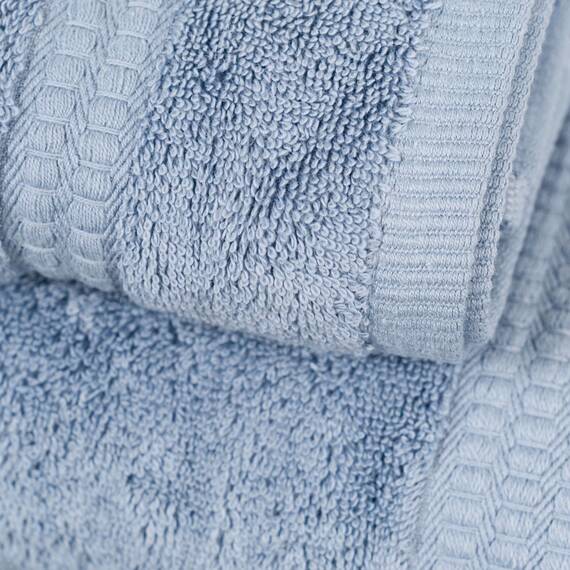TRAMAS+ Premium 700 g Handtuchset, 100% Baumwolle, 4 Handtücher 50x100 cm und 2 Badetücher 70x140 cm, extra weich, schnelltrocknend und sehr saugfähig - Hellblau