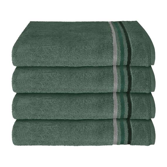 Schiesser Handtuchset Skyline Color - 4-teilig - 50 x 100 cm - Dunkelgrün