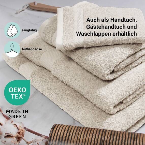 DoubleDry Große Handtücher Set 6-70 X 140cm, Flauschige Badehandtücher, Duschhandtücher aus 100% Baumwolle (Oeko-TEX MIG Certified)- 500 g/m², Große Handtücher für Bad und Dusche - Creme