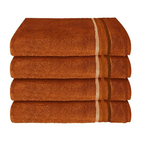 Schiesser Handtuchset Skyline Color - 4-teilig - 50 x 100 cm - Terrakotta