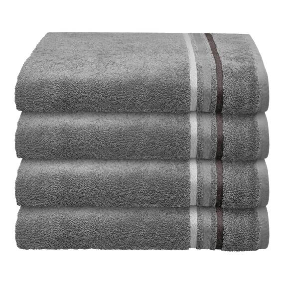 Schiesser Handtuchset Skyline Color - 4-teilig - 50 x 100 cm - Dunkelgrau