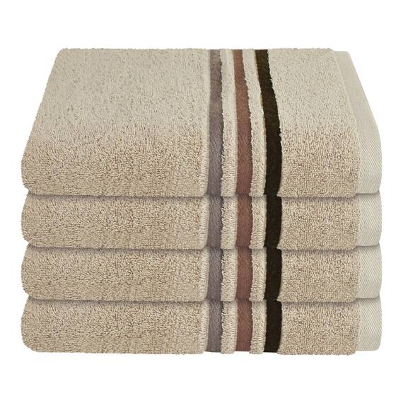 Schiesser Handtuchset Skyline Color - 4-teilig - 50 x 100 cm - Sand