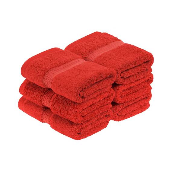 Superior Handtuch-Set, ägyptische Baumwolle, 33 x 33 cm, Rot, 6-teilig