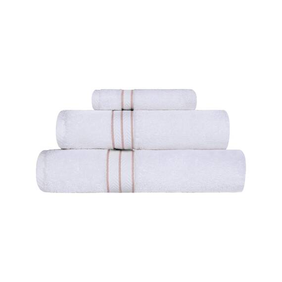 Superior Türkische Baumwolle Ultra-Plüsch 3-teiliges Handtuch-Set, ideal für Hauptbad, Gäste-WC, schnell trocknend, Dusche, Spa, Gesicht/Waschlappen, Handtücher, Badetücher, saugfähig, Home Basics,