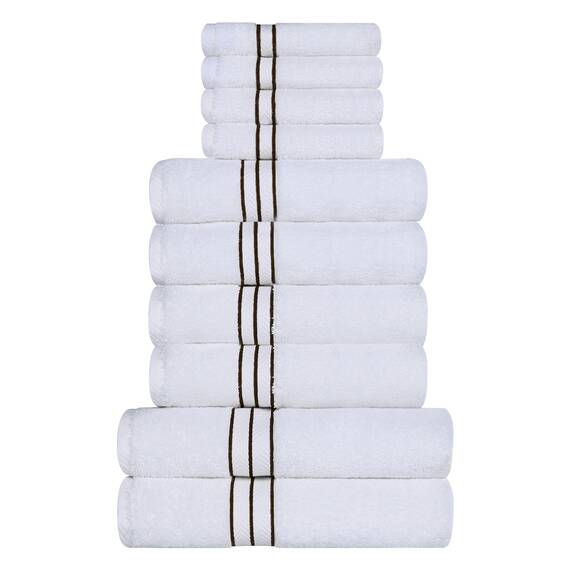 Superior Türkische Baumwolle, ultraplüschiges Handtuch-Set, 10-teilig, ideal für Hauptbad, Gäste-WC, schnell trocknend, Dusche, Spa, Gesicht/Waschlappen, Handtücher, Badetücher, saugfähig, Home