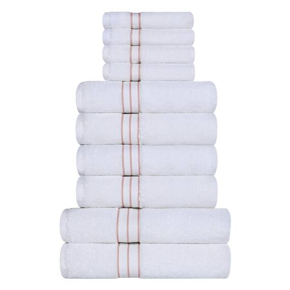 Superior Türkische Baumwolle, ultraplüschiges Handtuch-Set, 10-teilig, ideal für Hauptbad, Gäste-WC, schnell trocknend, Dusche, Spa, Gesicht/Waschlappen, Handtücher, Badetücher, saugfähig, Home