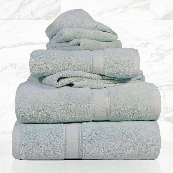 Superior - 6-teiliges Handtuchset, 900 Gramm, Baumwolle, gischtfarben
