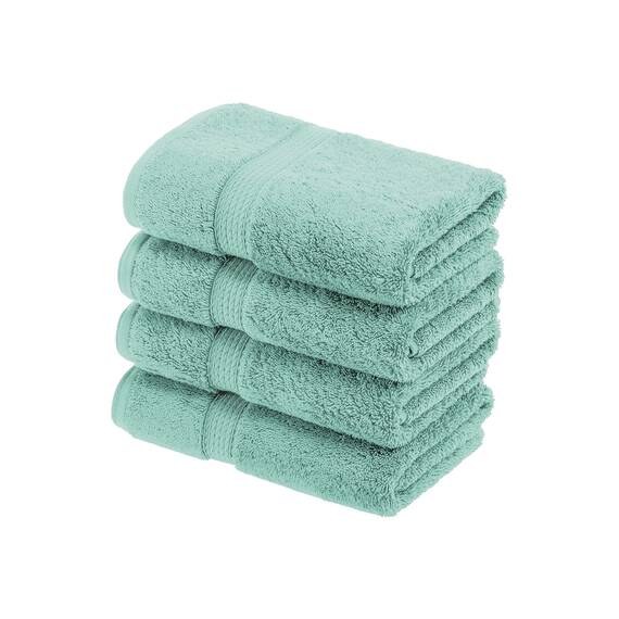 Superior Handtücher aus ägyptischer Baumwolle, 4er-Set, ultraweiche Handtücher, Dickes Plüsch, saugfähig, schwer, Gästebad, Hotel, Spa, Badezimmer, Duschbasics, Meeresgrün (Meeresschaum)
