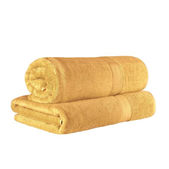 Superior Handtücher aus ägyptischer Baumwolle, ultraweiche Handtücher, Dickes Plüsch, saugfähig, schwer, Gästebad, Hotel, Spa, Badezimmer, Duschbasics, 2er-Set, Gold
