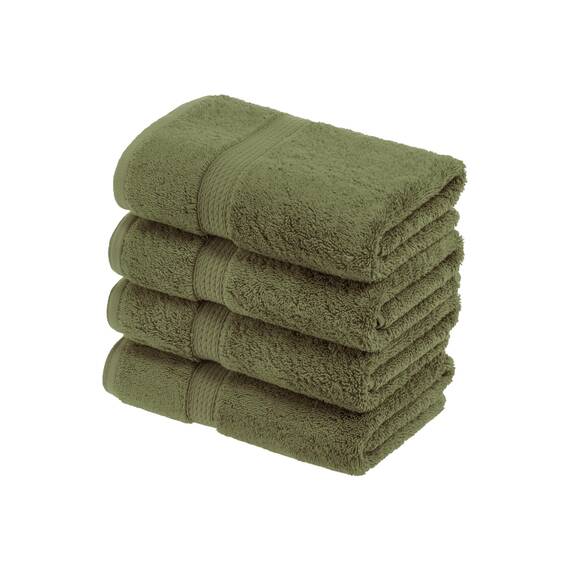 Superior Handtücher aus ägyptischer Baumwolle, 4er-Set, ultraweiche Handtücher, Dickes Plüsch, saugfähig, schwer, Gästebad, Hotel, Spa, Badezimmer, Duschbasics, Waldgrün