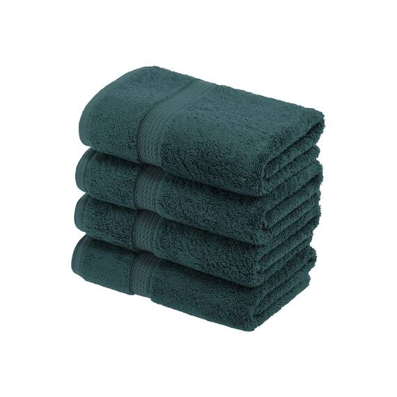 Superior Handtücher aus ägyptischer Baumwolle, 4er-Set, ultraweiche Handtücher, Dickes Plüsch, saugfähig, schwer, Gästebad, Hotel, Spa, Badezimmer, Duschbasics, Blaugrün