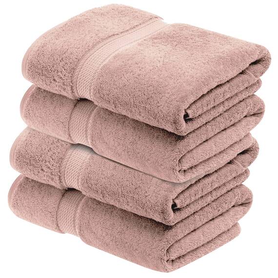 Superior Handtücher aus ägyptischer Baumwolle, 4er-Set, ultraweiche Handtücher, Dickes Plüsch, saugfähig, schwer, Gästebad, Hotel, Spa, Badezimmer, Duschbasics, lila (Gedämpftes Mauve)