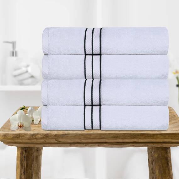 SUPERIOR Türkisches Baumwoll-Badetuch, ultraplüschig, 4er-Set, Handtücher für Dusche, Badezimmer, Heimbedarf, Spa, Gäste/Hauptbad, Airbnb, Wohnung, Erwachsene und Kinder, weich, schnell trocknend,