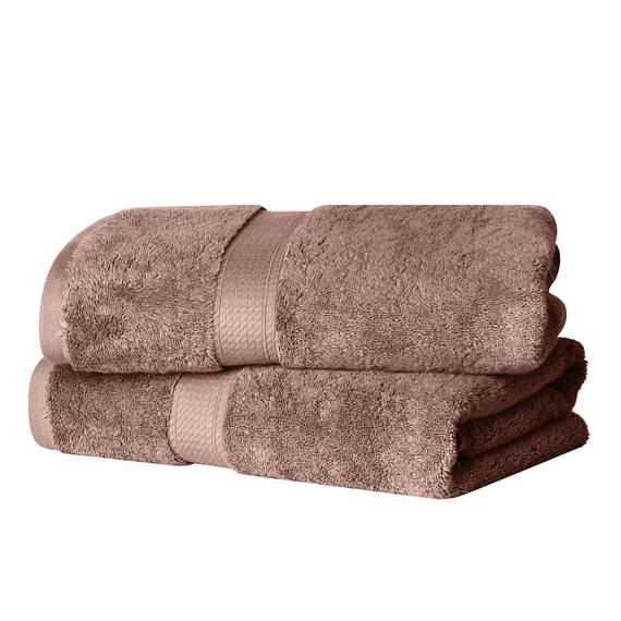Superior Handtücher aus ägyptischer Baumwolle, 2er-Set, ultraweiche Handtücher, Dickes Plüsch, saugfähig, schwer, Gästebad, Hotel, Spa, Pool, Badezimmer, Duschbasics, lila (Gedämpftes Mauve)