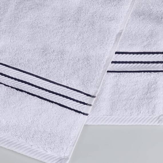 Superior Handtuch-Set, türkische Baumwolle, ideal für Hauptbad, Gäste-WC oder Strand, Ultra-Plüsch, Set beinhaltet: 8 Stück, Gesichts-/Waschlappen, Handtücher, Badetücher, Marineblau