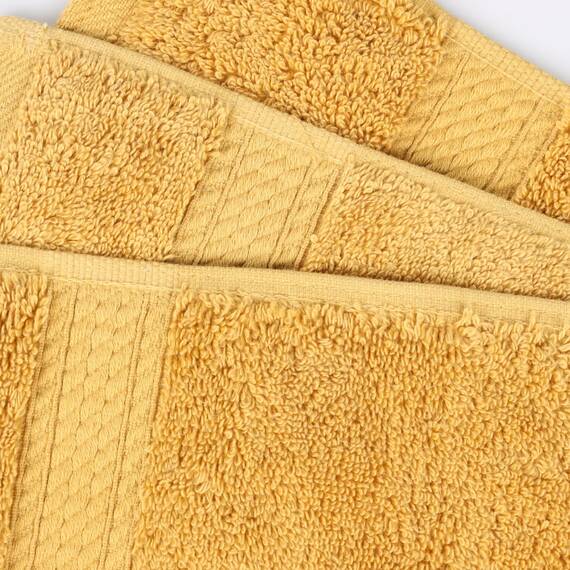 Superior 9-teiliges Handtuch-Set, ägyptische Baumwolle, 3 Badetücher, 3 Handtücher, 3 Gesichtshandtücher/Waschlappen, schwer, ultraweiche Handtücher, Dicker Plüsch, Gästebad, Spa, Hotelbad, Gold