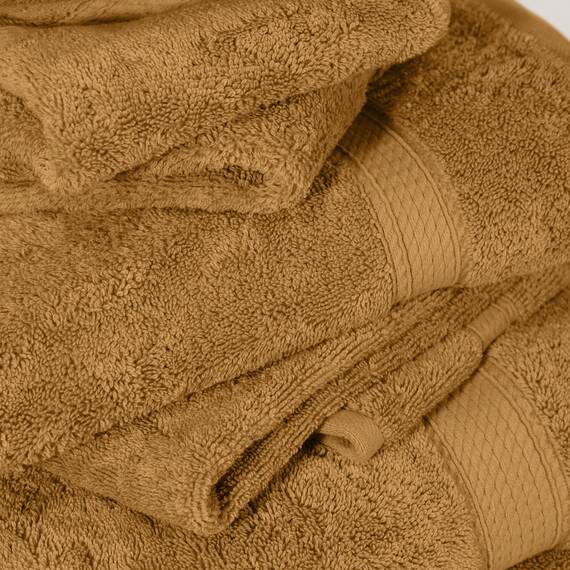 Superior 10-teiliges Handtuch-Set, ägyptische Baumwolle, 2 Badetücher, 4 Handtücher, 4 Gesichtshandtücher/Waschlappen, schwer, ultraweiche Handtücher, Dicker Plüsch, Gästebad, Spa, Hotelbad, Gold