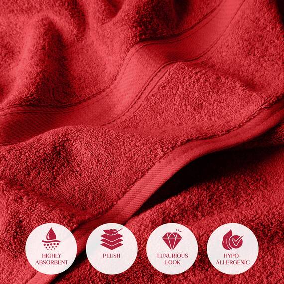 Superior 900 Madison TS Handtuch-Set, Baumwolle, Rot/Ausflug, einfarbig (Getaway Solids), 6 Piece Towel