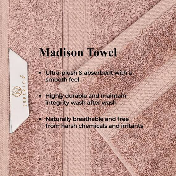 Superior Handtücher aus ägyptischer Baumwolle, 4er-Set, ultraweiche Handtücher, Dickes Plüsch, saugfähig, schwer, Gästebad, Hotel, Spa, Badezimmer, Duschbasics, lila (Gedämpftes Mauve)