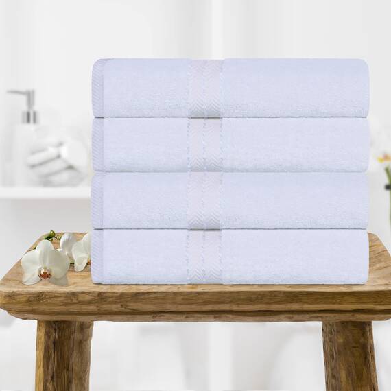 Superior Türkische Baumwolle, ultraplüschiges Badetuch, 4er-Set, Handtücher für Dusche, Badezimmer, Essentials, Spa, Gäste-/Hauptbad, Airbnb, Wohnung, Erwachsene und Kinder, weich, schnell trocknend,