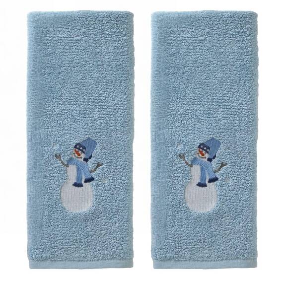 SKL Home Handtuch Duschvorhang-und Haken-Geschenk-Set, Baumwolle, blau, 2