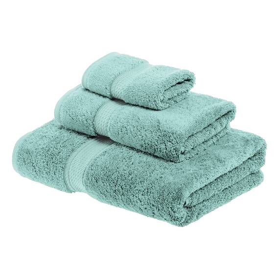 Superior - 3-teiliges Handtuchset, 900 Gramm, Baumwolle, gischtfarben