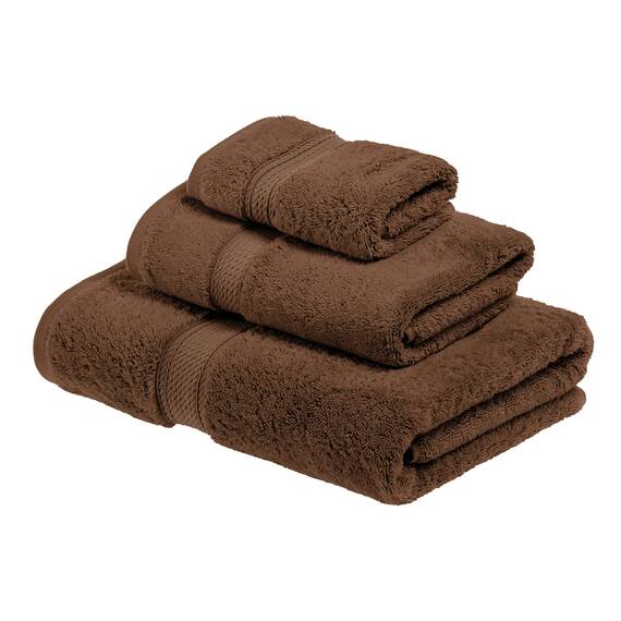 Superior - 3-teiliges Handtuchset, Baumwolle, schokoladenfarben, 900 Gramm