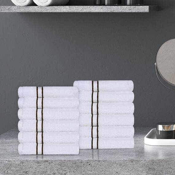 Superior Türkische Baumwolle 12 Stück Waschlappen Gesichtshandtuch Set Kleine Handtücher für Gesichtsreinigung/Trocknen, Schnell Trocknen, Spa, Hotel, Resort, Zuhause, Gäste-WC, Hauptbad,