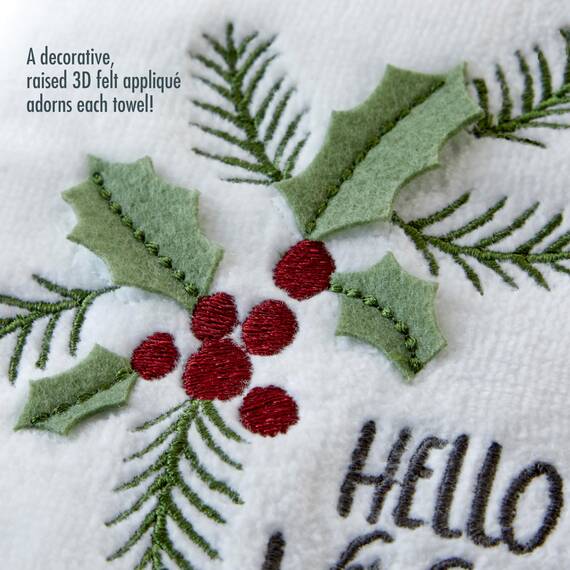 SKL Home Hello Winter Holly 3D Badetuch (2er-Pack)