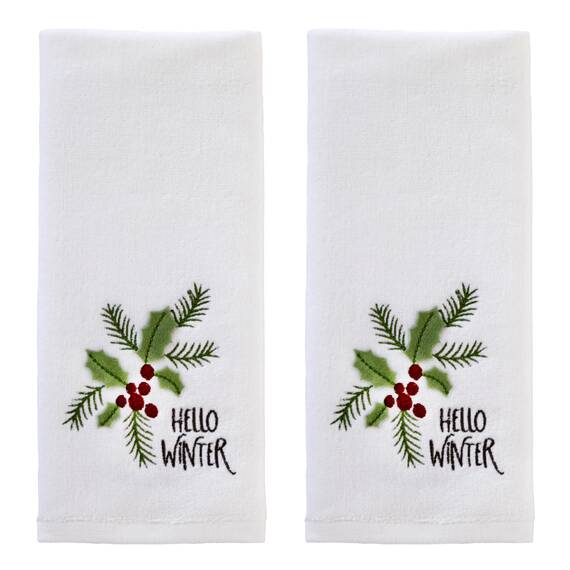 SKL Home Hello Winter Holly 3D Badetuch (2er-Pack)