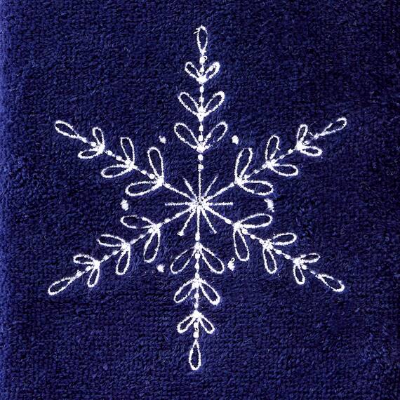 SKL Home Handtuch-Set mit Weihnachtsmotiv, Schneeflocken, Bad/Küche/Bar, Geschenkidee, Marineblau, 2-teilig