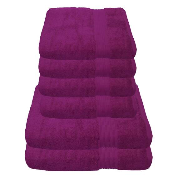 Julie Julsen 6 TLG Handtuchset 2 Badetücher 4 Handtüche Reine Baumwolle über 30 Farben Fuchsia
