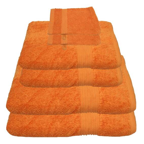 Julie Julsen 6 TLG Handtuchset 2 Badetücher 2 Handtücher + 2 Waschhandschuhe gratis Reine Baumwolle über 30 Farben Orange
