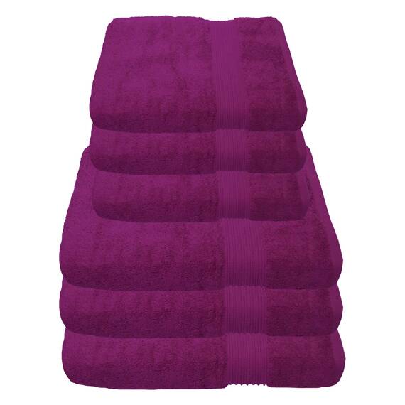 Julie Julsen 6 TLG Handtuchset 3 Badetücher 3 Handtücher Reine Baumwolle über 30 Farben Fuchsia
