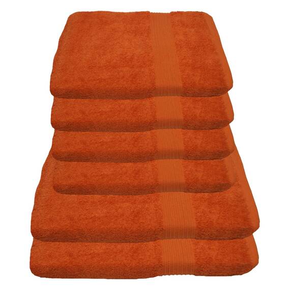 Julie Julsen 6 TLG Handtuchset 2 Badetücher 4 Handtüche Reine Baumwolle über 30 Farben Terracotta