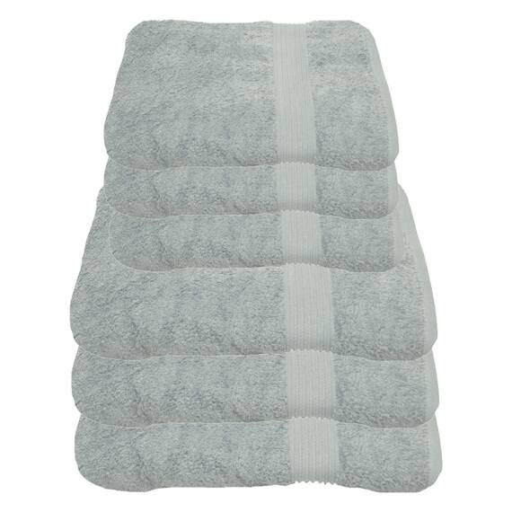 Julie Julsen 6 TLG Handtuchset 3 Badetücher 3 Handtücher Reine Baumwolle über 30 Farben Silber