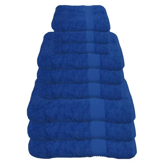 Julie Julsen 9 TLG Handtuchset 3 Badetücher 3 Handtücher 3 Gästetücher Reine Baumwolle über 30 Farben Royalblau