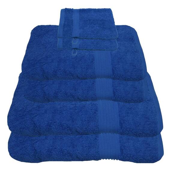 Julie Julsen 6 TLG Handtuchset 2 Badetücher 2 Handtücher + 2 Waschhandschuhe gratis Reine Baumwolle über 30 Farben Royalblau