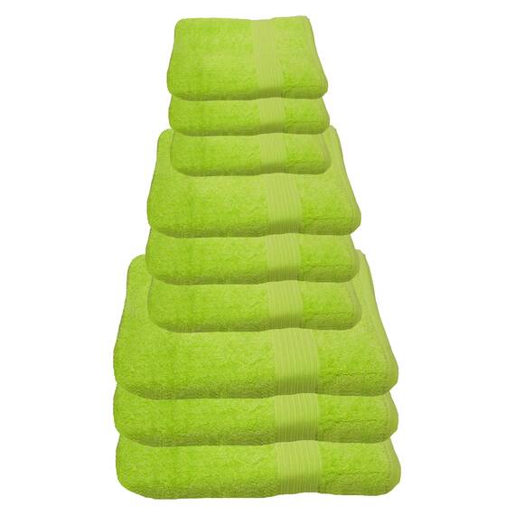 Julie Julsen 9 TLG Handtuchset 3 Badetücher 3 Handtücher 3 Gästetücher Reine Baumwolle über 30 Farben Limette