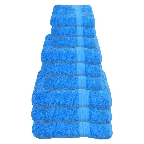 Julie Julsen 9 TLG Handtuchset 3 Badetücher 3 Handtücher 3 Gästetücher Reine Baumwolle über 30 Farben Himmelblau