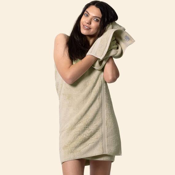 Chakir Turkish Linens Hochwertige türkische Handtücher für das Badezimmer, 100 % Baumwolle, 76,2 x 152,4 cm, 4 Stück, Beige