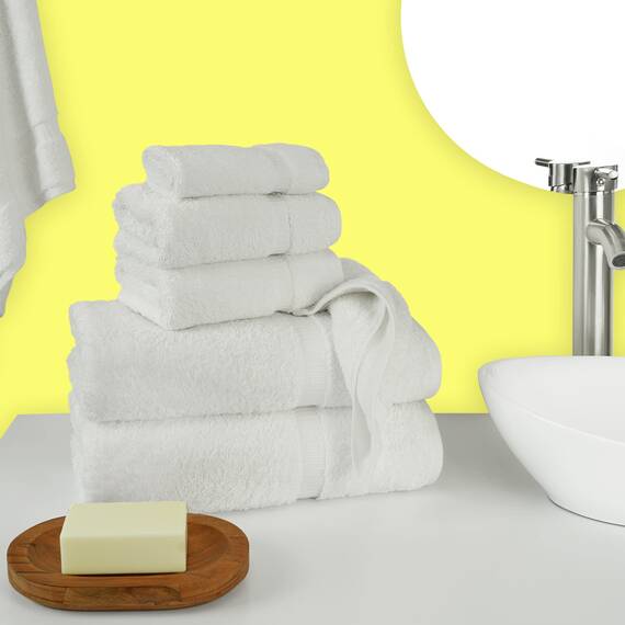 Chakir Turkish Linens Luxuriöses 6-teiliges Handtuch-Set aus türkischer Baumwolle in Spa- und Hotelqualität (2 x Badetücher, 2 x Handtücher, 2 x Waschlappen)