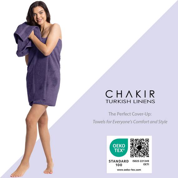 Chakir Turkish Linens | Hotel & Spa Qualität 100% Baumwolle Premium türkische Handtücher | weich & saugfähig (4-teilige Badetücher, Pflaume)