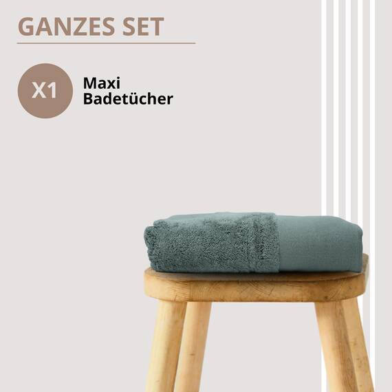 casaviva - Maxi-Badetuch 150x100 cm, 100% hochwertige Baumwolle 750 g/m² - Oeko-Tex Baumwollhandtuch, extra kuschelig und saugfähig, Duschtuch - Sage Grün